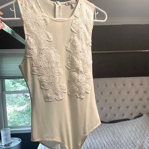 Charlotte Russe White Mesh Bodysuit NWT